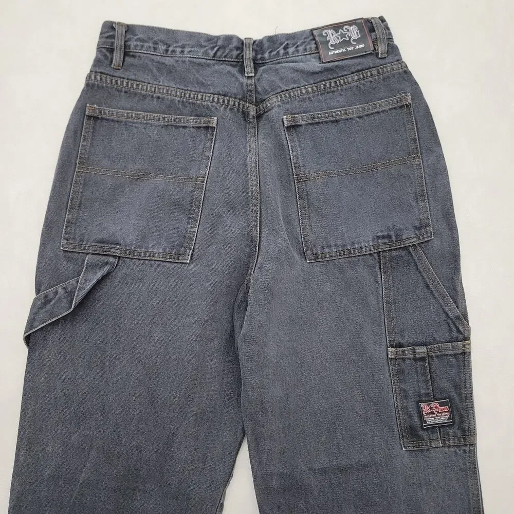 Vintage R&B Jeans 32x32 Baggy Wide Leg Carpenter Denim Y2K 90s Skate Grunge